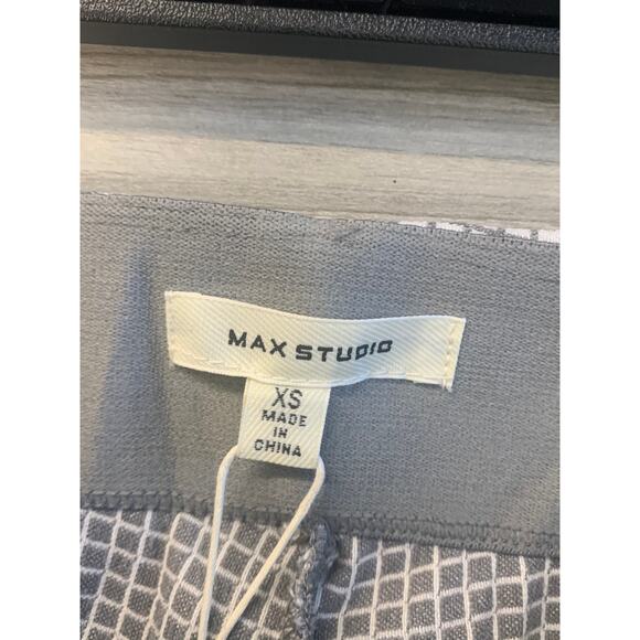 Max Studio Womens Pull-On Trouser Ankle Pant Slim Leg Gray/White Size XS NWT - Picture 3 of 5